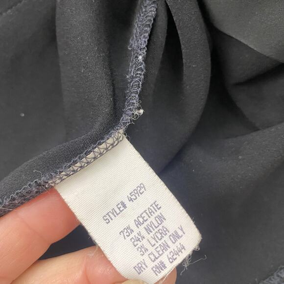 VTG Nicole Miller Stretch Satin Top 10 Large Black Crystal Button Glam Academia - Picture 10 of 13